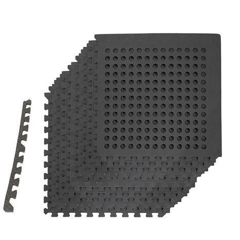 12PC Floor Mat Tiles EVA H/Duty Rubber Foam Interlocking Anti Shock Ab ...