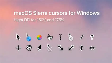 Mouse cursor Mac OS Sierra Retina for Windows