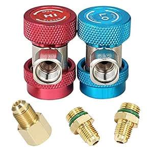 Adjustable R134a Quick Coupler High Low Conversion Adapter Fittings ...