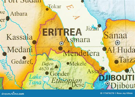 eritrea map in africa