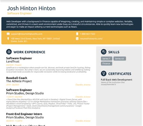 Software Engineer Resume 的图像结果
