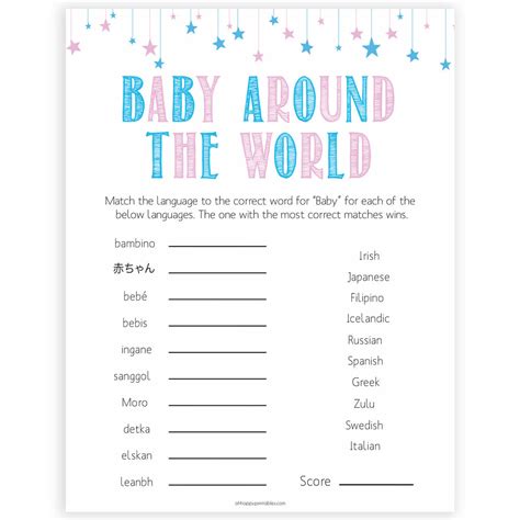 Gender Reveal Printable Games - Printable Free Templates