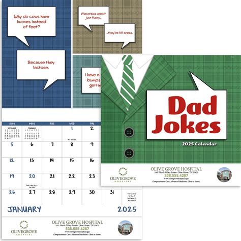 Bad Dad Jokes 2025 Calendar Printable | Calendar 2025