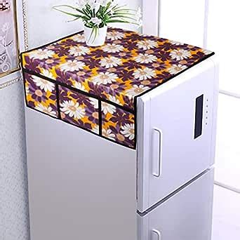 WISHLAND® Water & Dust Proof Fridge Top Cover with 6 Utility Pockets ...