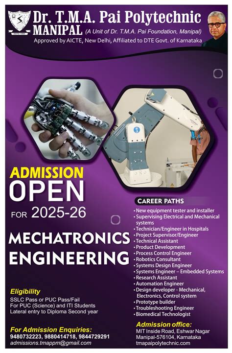Mechatronics Engineering - Dr. TMA Pai Polytechnic