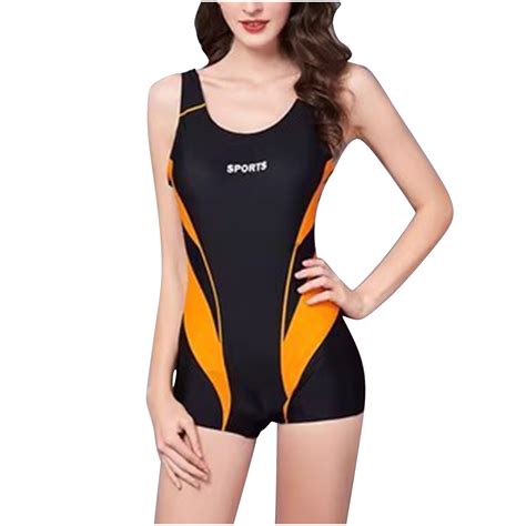 RYDCOT Womens Swimsuits One Piece Clearance Boyleg Sports Swimwear ...