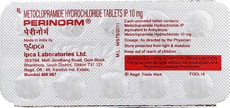 Perinorm Tablet: Uses, Side Effects, Price, Dosage & More Info - PharmEasy