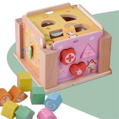 Baybee Wooden Colorful Intelligence Box for Kids | Montessori Shape ...