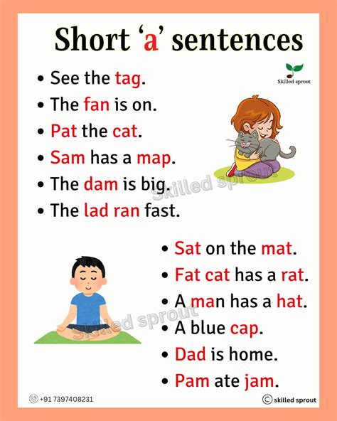 CVC Short 'a' reading sentences and phrases for kids. esl in 2025 | Cvc ...