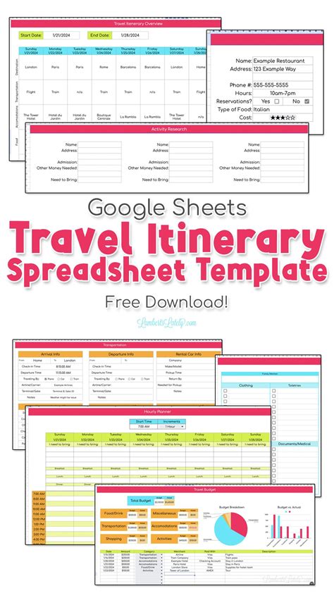 Free travel itinerary template for google sheets – Artofit