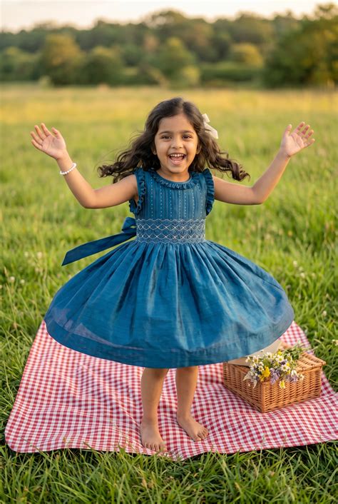 Royal Blue Handsmocked dress