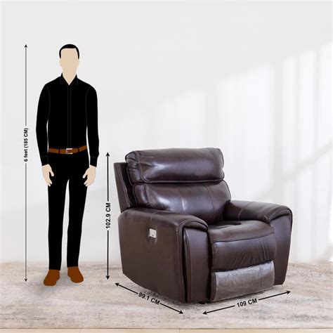 Buy (Refurbished) Helsinki Half Leather 1-Seater Electric Recliner ...