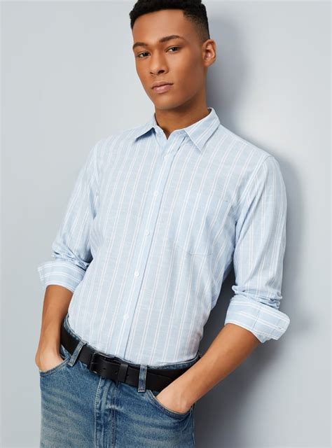 Buy Men Striped Slim Fit Shirt Online at just Rs. 999.0 - 1000014558968 ...