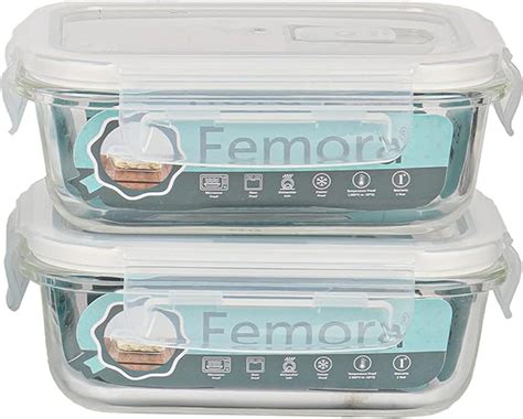 Buy Femora Borosilicate Glass Microwave Safe Rectangle Food Storage ...