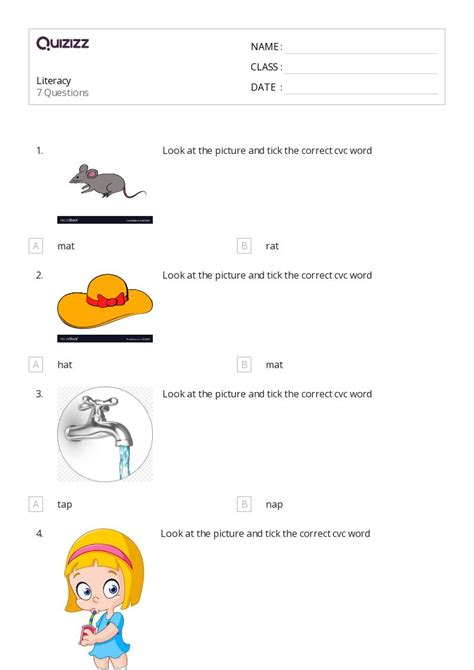 50+ Early Literacy worksheets for 1st Class on Quizizz | Free & Printable