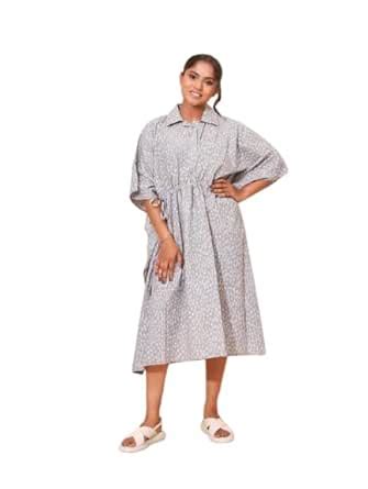 Buy YELLOW BLOOM Sunlit Slate Bloom Kaftan Nighties for Women | Short ...