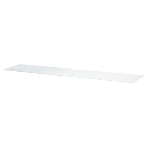 BESTÅ top panel for TV, glass white/light green, 180x40 cm (707/8x153/4 ...