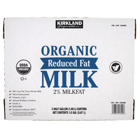 Kirkland Signature Organic 2% Milk, 3/64 fl oz (6 Quarts) - $10.49 at ...