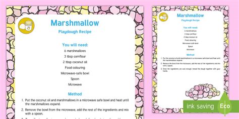 Marshmallow Modelling Dough Recipe (teacher made) - Twinkl