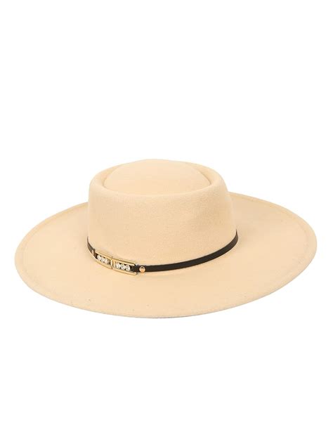FabSeasons Vintage Wide Brim Fedora/Tribly Hat with Belt for Men (Cream ...