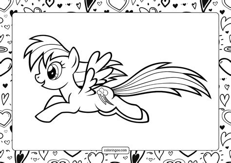 My Little Pony Coloring Pages Rainbow Dash Flying My Little Pony