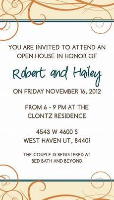 Wedding Open House Invitation Wording by Wedding Invitation Wording Hailey And Robert Open House Wedding Open House Invitation Wording