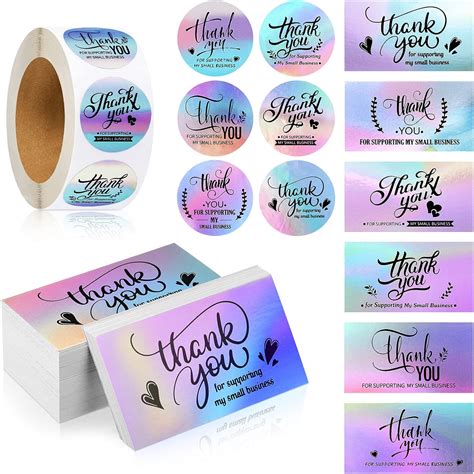 Buy 1120 Pieces Thank You Cards and Stickers Set, Include 120 Thank You ...