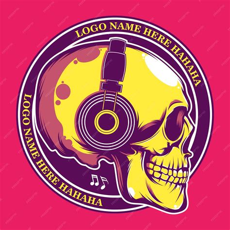 Premium Vector | Skull with headphone logo design