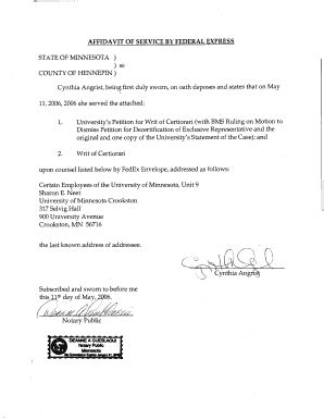 Affadavit Of Service - Fill and Sign Printable Template Online