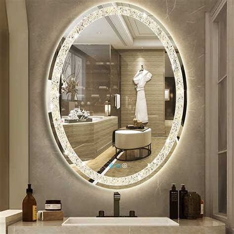 Amazon.com: DIDIDADA 32 x 24 Inch Crystal Oval LED Vanity Mirror with ...