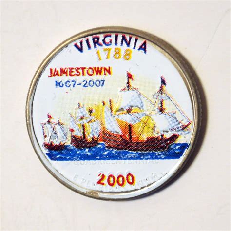 2000 P Virginia Color State Quarter - Scoopy's Collection