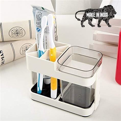 INOVERA (LABEL) Plastic Bathroom Toothbrush Toothpaste Holder Stand ...