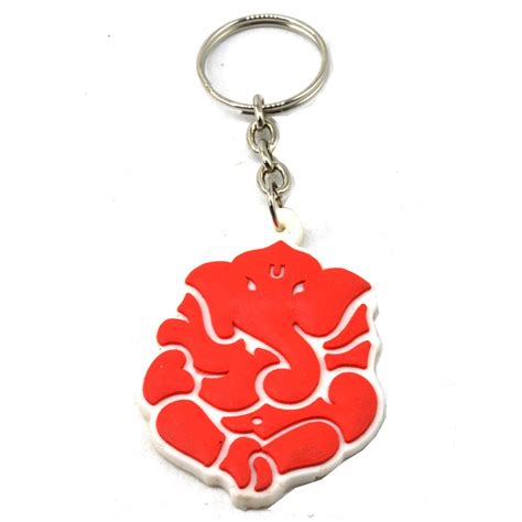 Faynci Ganesh Ganpati Vignaharta Red/White Synthetic Rubber Locking Key ...