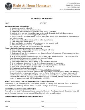Homestay Agreement Blank - Fill Online, Printable, Fillable, Blank ...