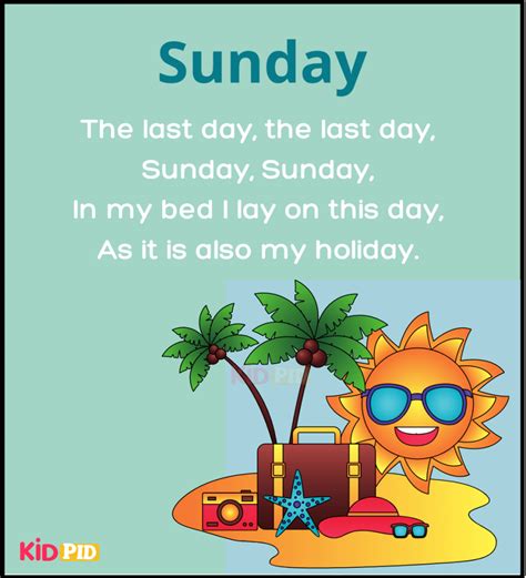 Days of the Week Rhymes for Kids - Kidpid