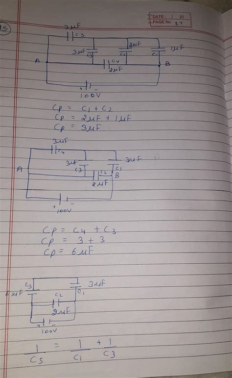 The figure shows a network of five capacitor connected to a 100v supply ...