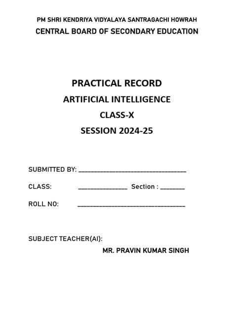 Ai Practical File Cover Page 的图像结果