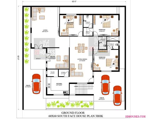 60 x 60 house plans east facing 400 gaj plan - 2DHouses - Free House ...
