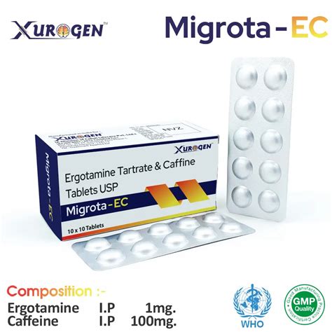 Migrota EC Tablet| Ergotamine + Caffeine | PCD Pharma Franchise