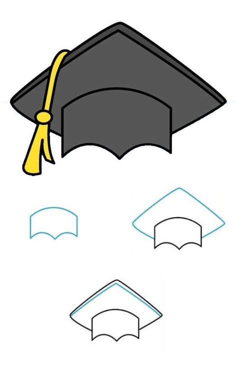 Graduation Cap Drawing Simple 的图像结果