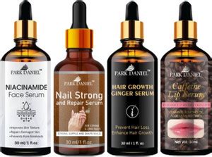 PARK DANIEL Niacinamide Face Serum & Caffeine Lip Serum & Nail Repair ...