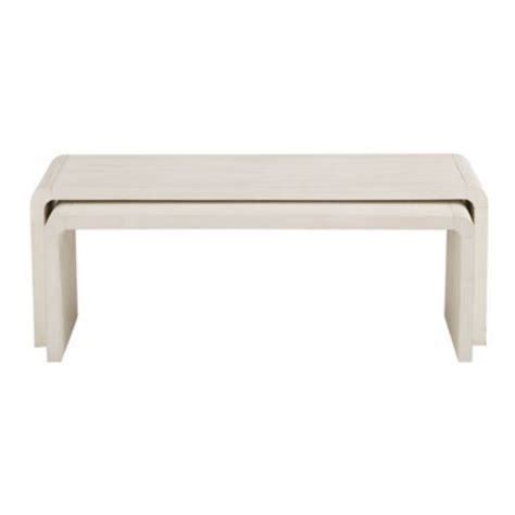 SK Louisa Nesting Coffee Tables in Washed White with Mahogany ...