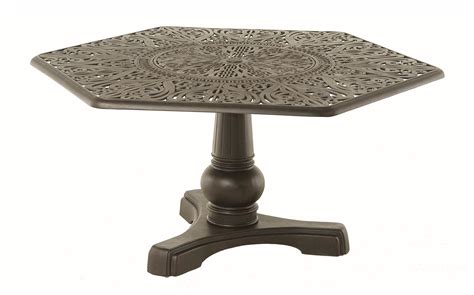 Hanamint® Tuscany Hexagonal Inlaid Lazy Susan Table - Patio Furniture