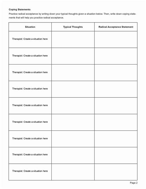 Acceptance Worksheets Pdf