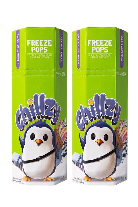 Chillzy Freeze Pops - 24 All Natural Ice Pops - Dual Flavour - Teeth ...