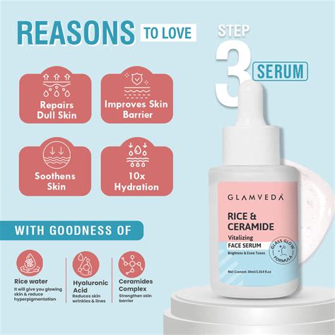 Glamveda Korean Glass Skin Rice & Ceramide 6 Step Gift Box | Face wash ...