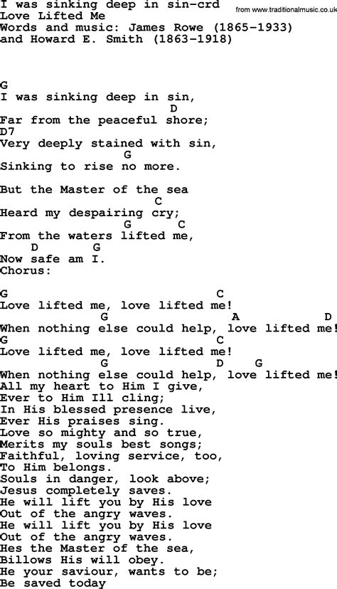 Top 500 Hymn: I Was Sinking Deep In Sin - lyrics, chords and PDF
