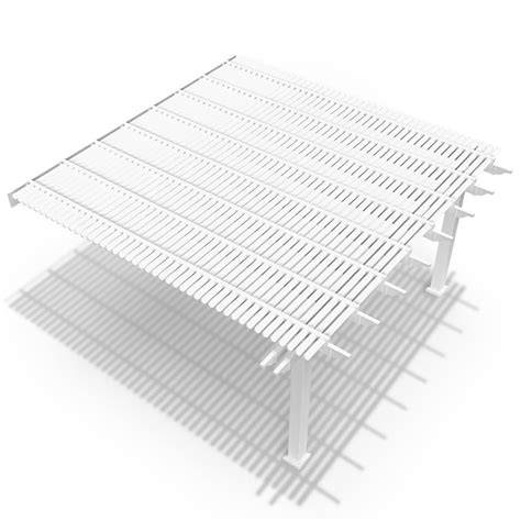 Modern Pergola Kits 16-ft W x 16-ft L x 10-ft H White Vinyl Attached ...