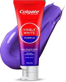 Colgate Visible White Purple Toothpaste, Color-Corrects Yellow Tones on ...