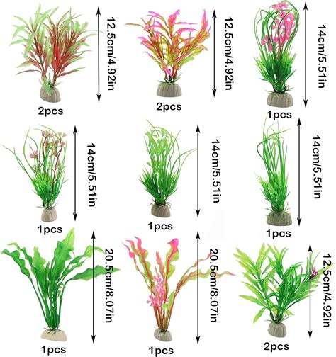 Buy Artificial Aquatic Plants, 22Pcs Small Aquarium Plants, Artificial ...